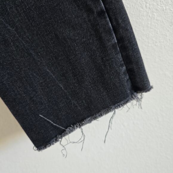 Sandro Paris Womens High Waisted Ankle Raw Hem Slim Jeans Size-S (36) Black - Picture 7 of 11